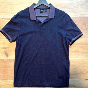 Hugo Boss Polo Purple/Gray Slim Fit Size Large